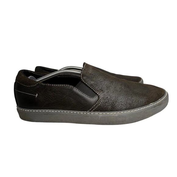 Ugg Men’s Kilian Slip On Sneaker Sz 13 Charcoal Black Leather Suede Wool Lined - Picture 5 of 15